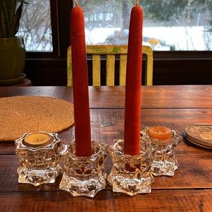 Set star shaped crystal candle holders